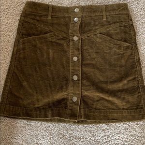 Corduroy skirt olive green